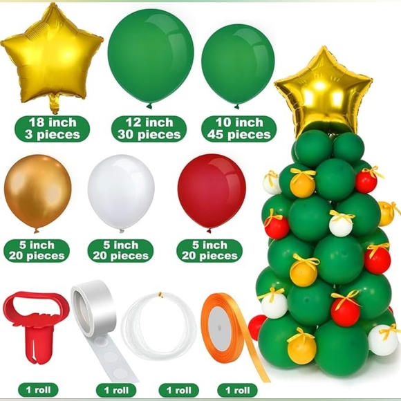 Skylety 142 Pieces #Christmas #Balloon #Garland #Arch Kit Christmas Tree Balloon - Picture 2 of 7